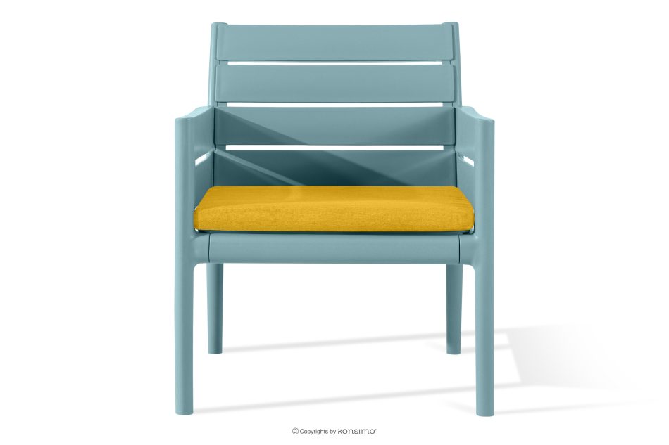 MITTU Terrassenmöbel-Set aus Polypropylen 2 Stühle, Couchtisch in Mint/Gelb mint/gelb - Foto 3