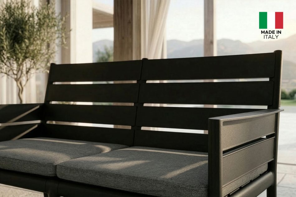 MITTU Gartenmöbel-Set aus Polypropylen Sofa, 2 Stühle, Couchtisch in Anthrazit/Grau anthrazit/grau - Foto 31