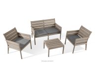 Gartenmöbel-Set aus Polypropylen Sofa, 2 Stühle, Couchtisch in Beige/Braun
