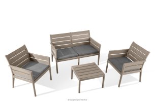 MITTU, https://konsimo.de/kollektion/mittu/ Gartenmöbel-Set aus Polypropylen Sofa, 2 Stühle, Couchtisch in Beige/Braun beige/braun - Foto