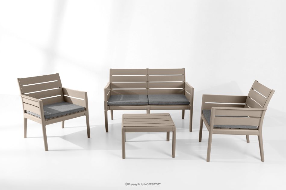 MITTU Gartenmöbel-Set aus Polypropylen Sofa, 2 Stühle, Couchtisch in Beige/Braun beige/braun - Foto 24