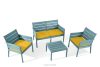 MITTU Terrassenmöbel-Set aus Polypropylen Sofa, 2x Stuhl, Couchtisch mint/gelb mint/gelb - Foto 1