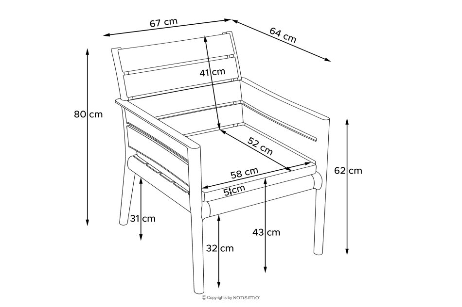 MITTU Gartenmöbel-Set aus Polypropylen Sofa, 2 Stühle, Couchtisch in Beige/Braun beige/braun - Foto 33
