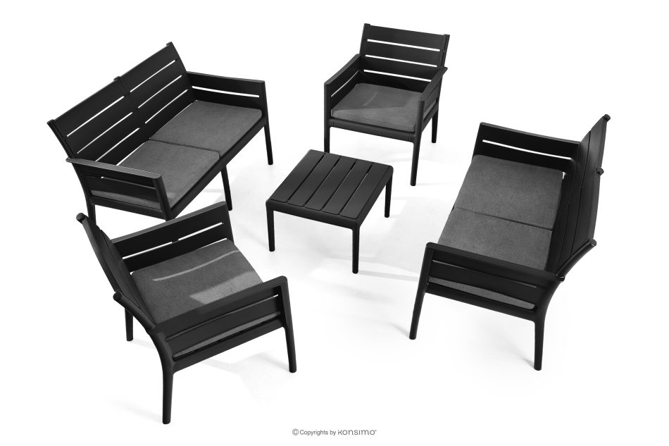 MITTU Gartenmöbel-Set aus Polypropylen 2x Sofa, 2x Stuhl, Couchtisch anthrazit/grau anthrazit/grau - Foto 0