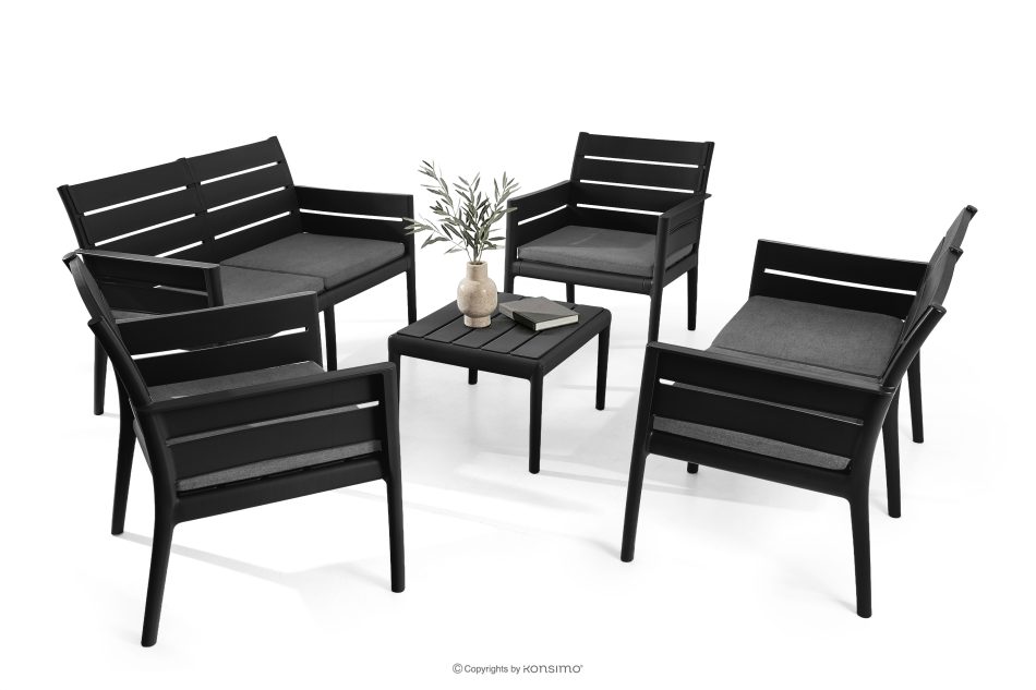 MITTU Gartenmöbel-Set aus Polypropylen 2x Sofa, 2x Stuhl, Couchtisch anthrazit/grau anthrazit/grau - Foto 22