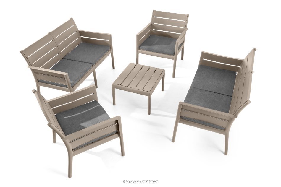 MITTU Gartenmöbel-Set aus Polypropylen 2x Sofa, 2x Stuhl, Couchtisch in Beige/Braun beige/braun - Foto 0