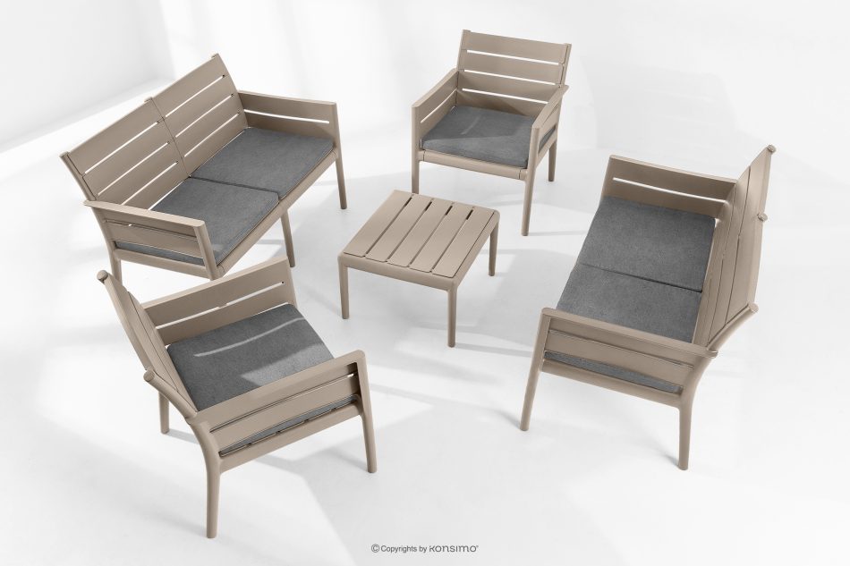 MITTU Gartenmöbel-Set aus Polypropylen 2x Sofa, 2x Stuhl, Couchtisch in Beige/Braun beige/braun - Foto 23