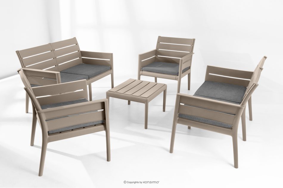 MITTU Gartenmöbel-Set aus Polypropylen 2x Sofa, 2x Stuhl, Couchtisch in Beige/Braun beige/braun - Foto 24