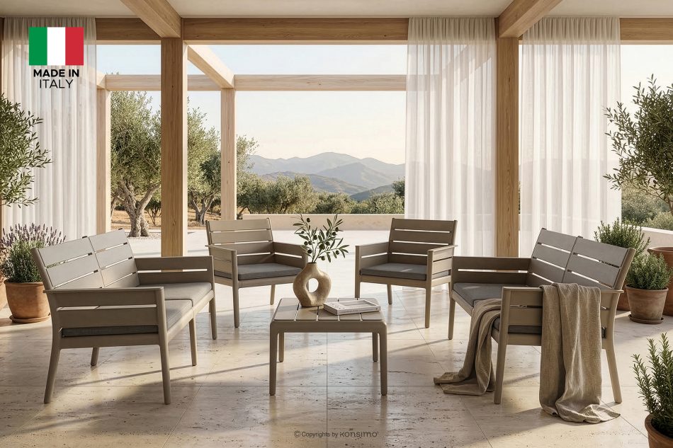 MITTU Gartenmöbel-Set aus Polypropylen 2x Sofa, 2x Stuhl, Couchtisch in Beige/Braun beige/braun - Foto 1