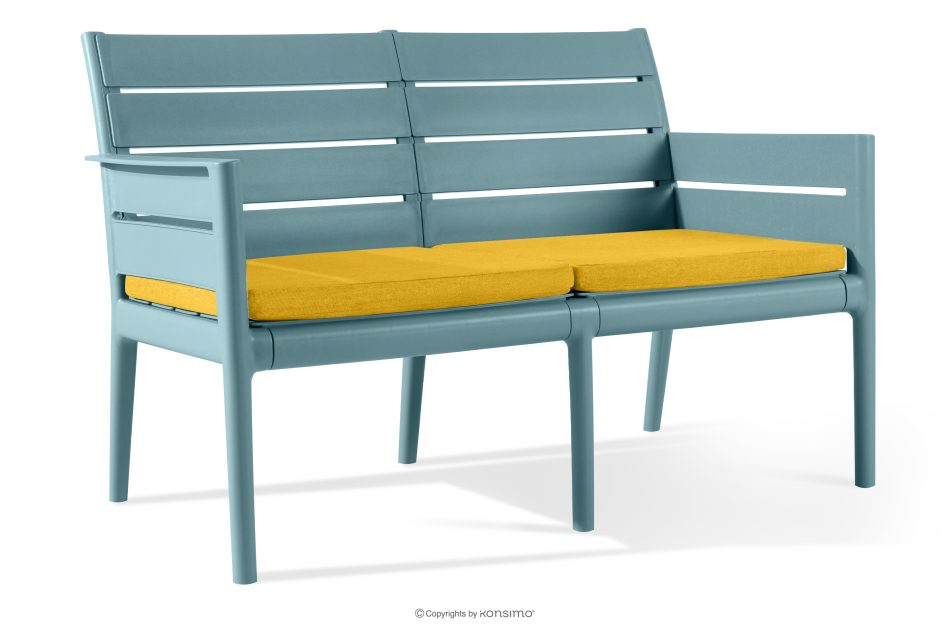 MITTU Terrassenmöbel-Set aus Polypropylen 2x Sofa, 2x Stuhl, Couchtisch in Mint/Gelb mint/gelb - Foto 4