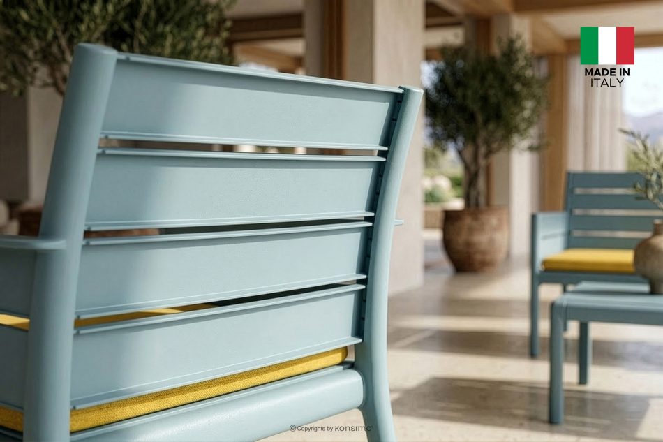 MITTU Terrassenmöbel-Set aus Polypropylen 2x Sofa, 2x Stuhl, Couchtisch in Mint/Gelb mint/gelb - Foto 29