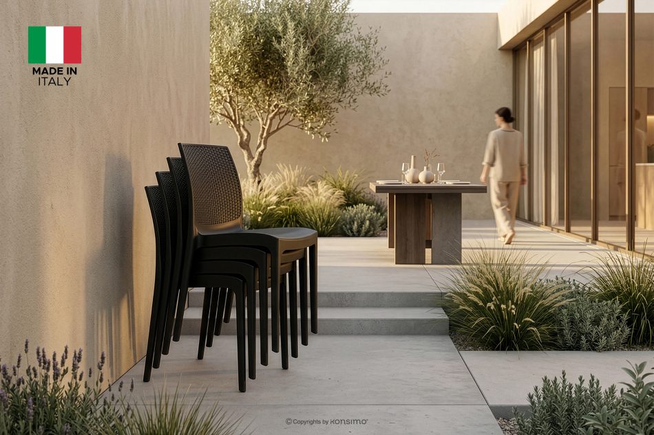 RANTU Gartenstuhl aus Polypropylen 2 tlg. anthrazit anthrazit - Foto 18