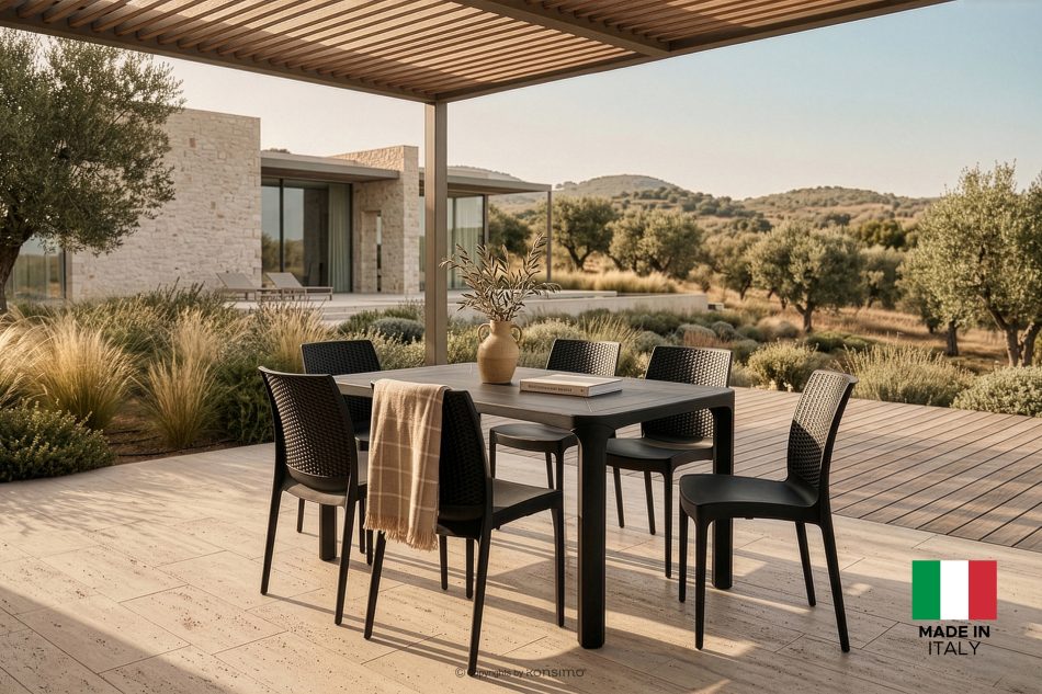 RANTU Gartenstuhl aus Polypropylen 2 tlg. anthrazit anthrazit - Foto 19