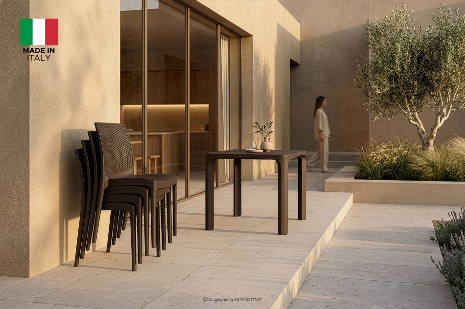 RANTU Gartenstuhl aus Polypropylen 2 tlg. braun braun - Foto 17