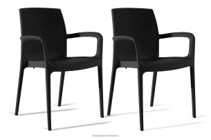 RANTU, https://konsimo.de/kollektion/rantu/ Gartenstuhl mit Armlehnen aus Polypropylen 2 tlg. anthrazit anthrazit - Foto