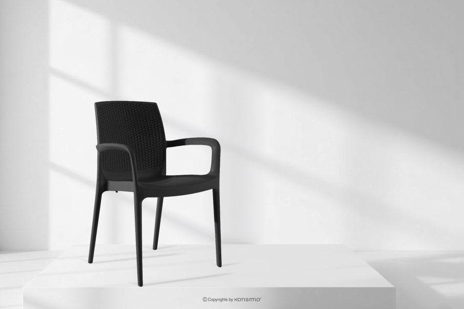 RANTU Gartenstuhl mit Armlehnen aus Polypropylen 2 tlg. anthrazit anthrazit - Foto 15