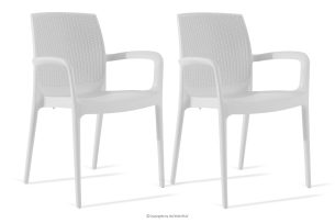 RANTU, https://konsimo.de/kollektion/rantu/ Gartenstuhl mit Armlehnen aus Polypropylen 2 tlg. weiß weiß - Foto