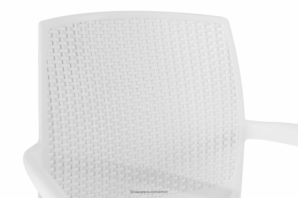 RANTU Gartenstuhl mit Armlehnen aus Polypropylen 2 tlg. weiß weiß - Foto 9