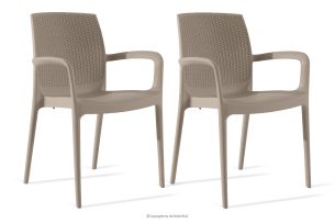 RANTU, https://konsimo.de/kollektion/rantu/ Gartenstuhl mit Armlehnen aus Polypropylen 2 tlg. beige beige - Foto