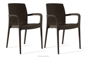 RANTU, https://konsimo.de/kollektion/rantu/ Gartenstuhl mit Armlehnen aus Polypropylen 2 tlg. braun braun - Foto