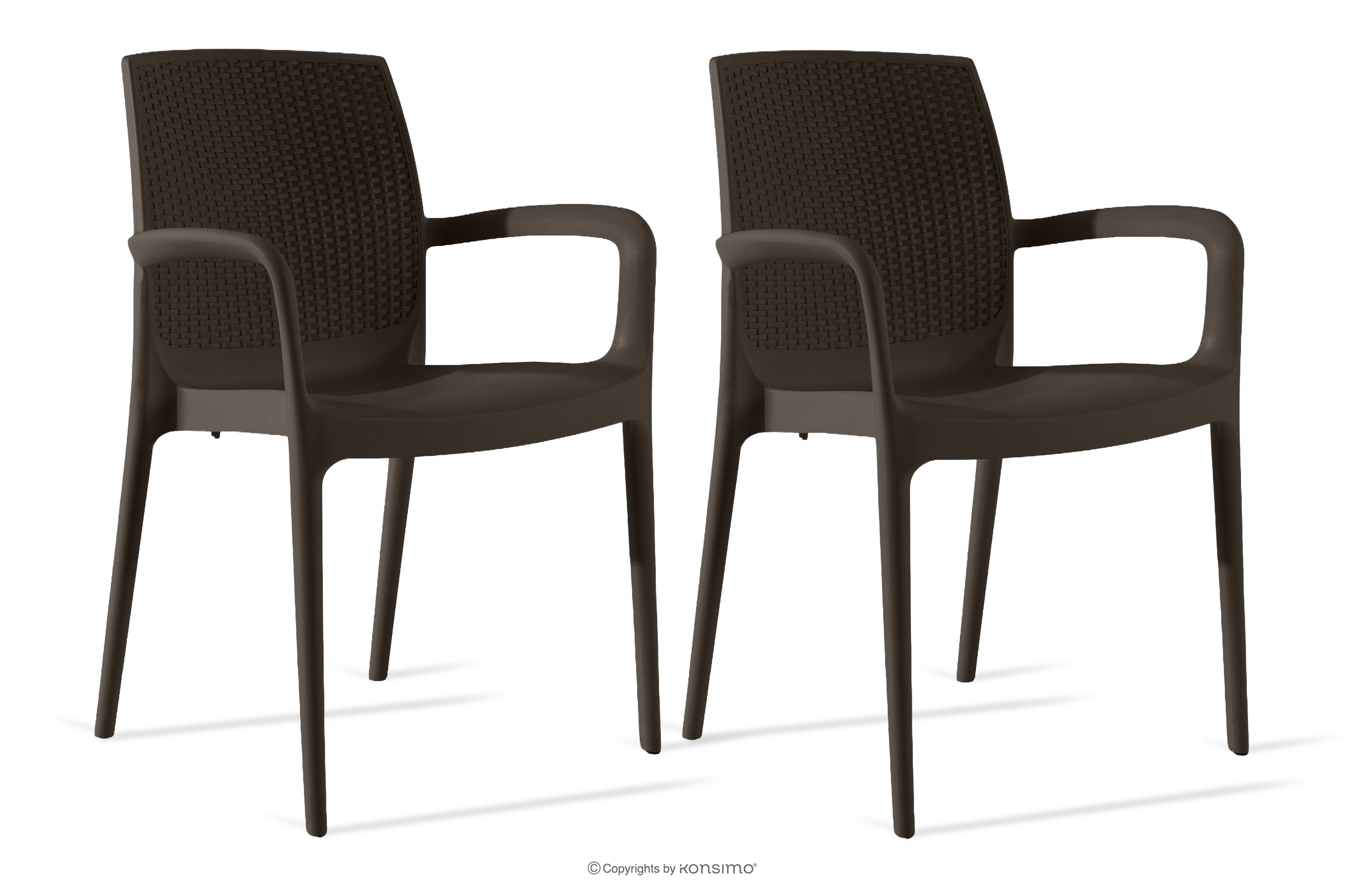 Gartenstuhl mit Armlehnen aus Polypropylen 2 tlg. braun RANTU