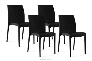 RANTU, https://konsimo.de/kollektion/rantu/ Gartenstuhl aus Polypropylen 4 tlg. anthrazit anthrazit - Foto