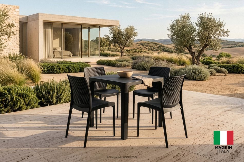 RANTU Gartenstuhl aus Polypropylen 4 tlg. anthrazit anthrazit - Foto 17