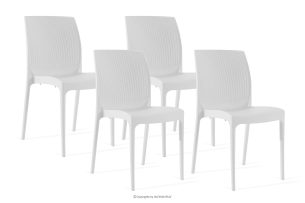 RANTU, https://konsimo.de/kollektion/rantu/ Gartenstuhl aus Polypropylen 4 tlg. weiß weiß - Foto