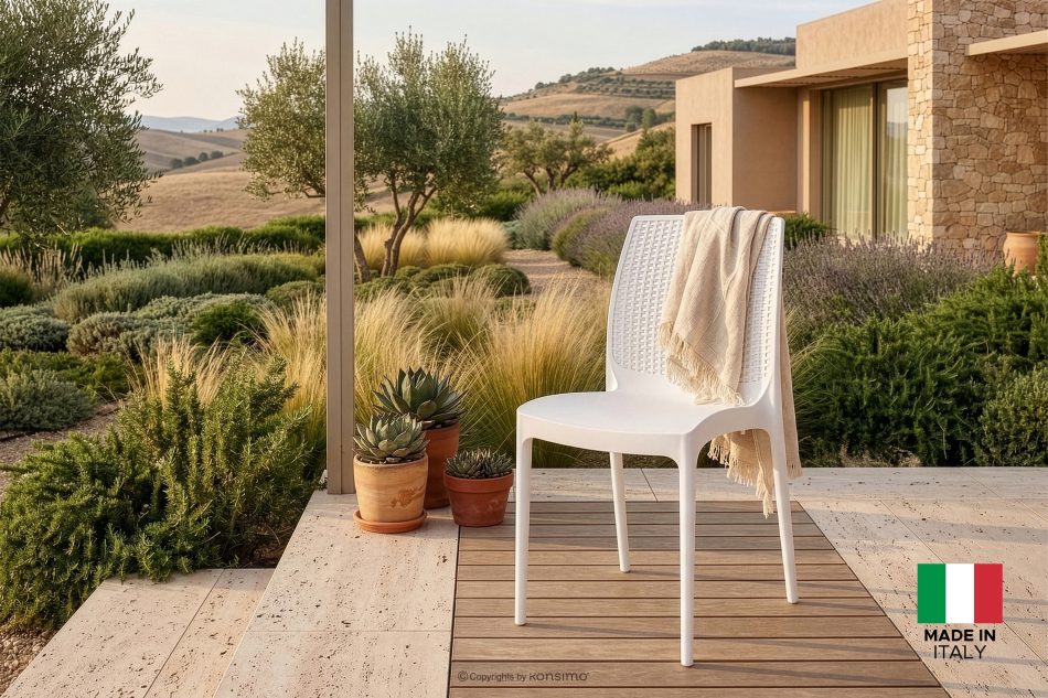 RANTU Gartenstuhl aus Polypropylen 4 tlg. weiß weiß - Foto 16