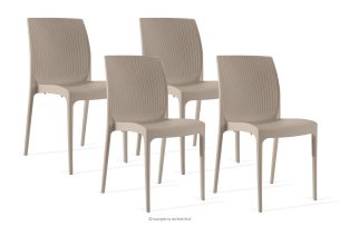 RANTU, https://konsimo.de/kollektion/rantu/ Gartenstuhl aus Polypropylen 4 tlg. beige beige - Foto