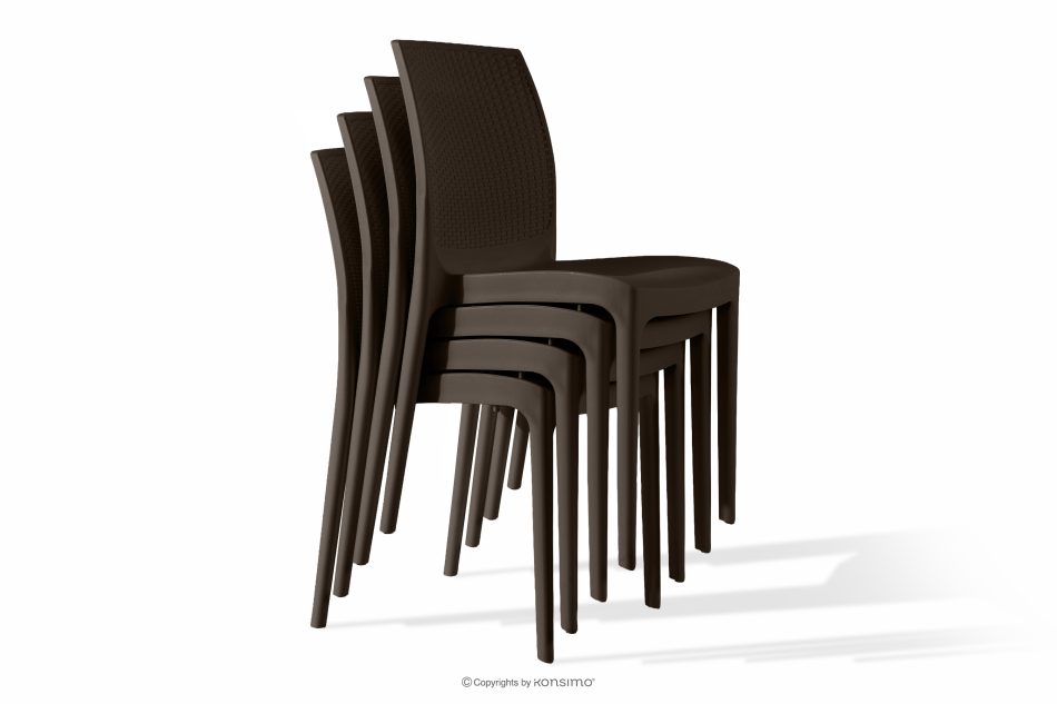 RANTU Gartenstuhl aus Polypropylen 4 tlg. braun braun - Foto 13