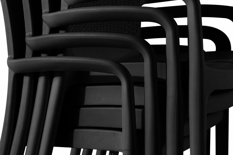 RANTU Gartenstuhl mit Armlehnen aus Polypropylen 4 tlg. anthrazit anthrazit - Foto 14