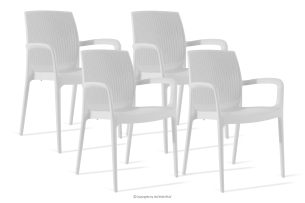 RANTU, https://konsimo.de/kollektion/rantu/ Gartenstuhl mit Armlehnen aus Polypropylen 4 tlg. weiß weiß - Foto