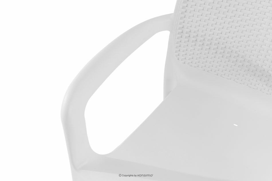 RANTU Gartenstuhl mit Armlehnen aus Polypropylen 4 tlg. weiß weiß - Foto 10