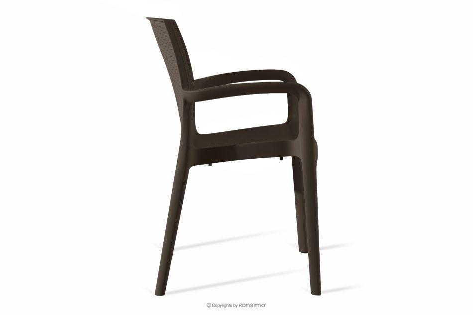 RANTU Gartenstuhl mit Armlehnen aus Polypropylen 4 tlg. braun braun - Foto 4