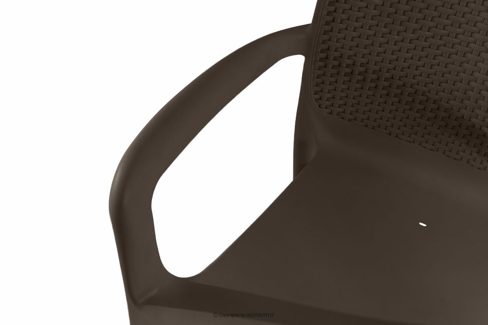 RANTU Gartenstuhl mit Armlehnen aus Polypropylen 4 tlg. braun braun - Foto 10