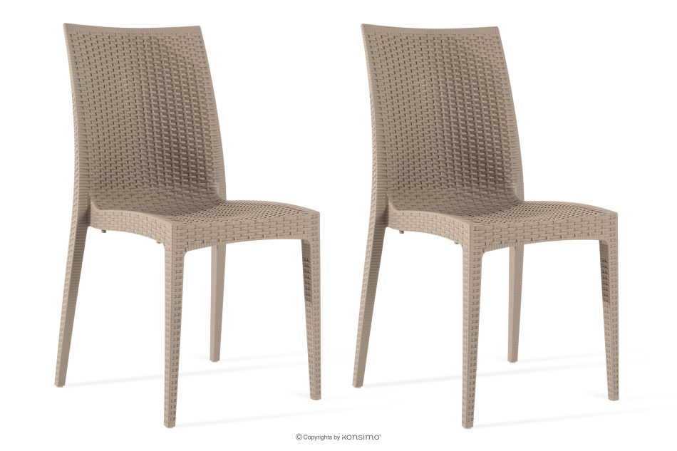 ETULI Moderner Gartenstuhl aus Polypropylen 2 tlg. beige beige - Foto 0