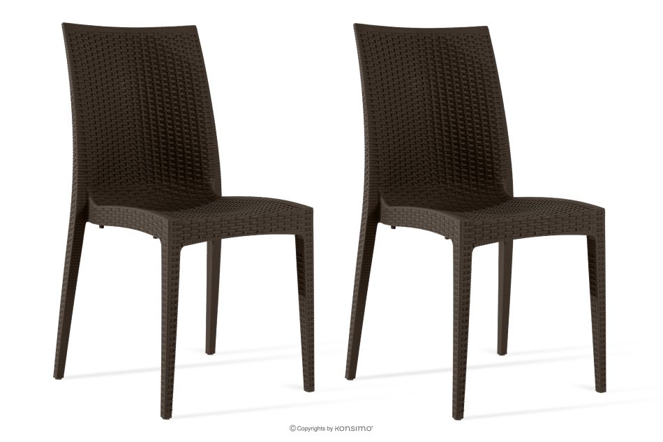 ETULI Moderner Gartenstuhl aus Polypropylen 2 tlg. braun braun - Foto 0