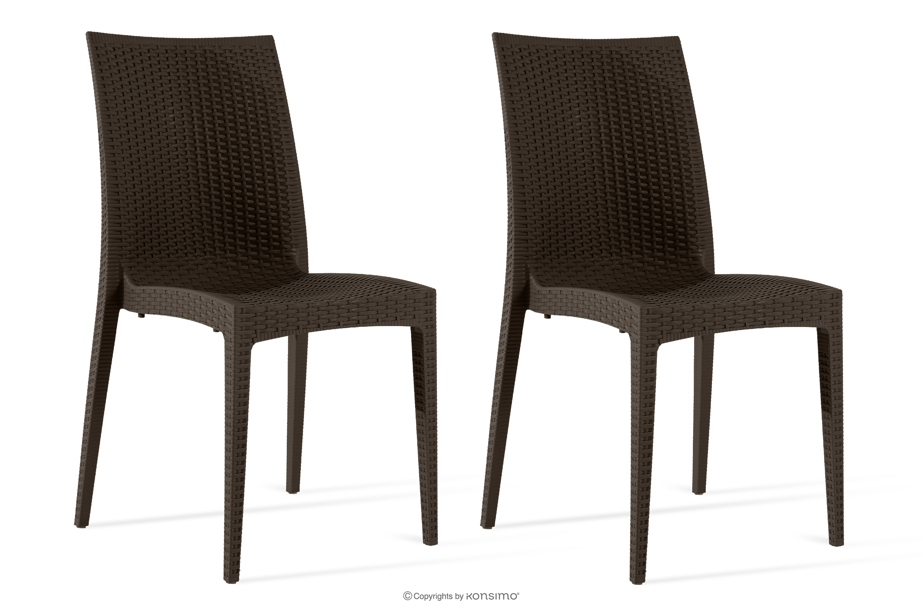Moderner Gartenstuhl aus Polypropylen 2 tlg. braun ETULI