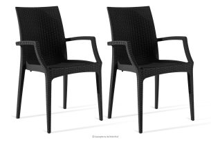 ETULI, https://konsimo.de/kollektion/etuli/ Moderner Gartenstuhl mit Armlehnen aus Polypropylen 2 tlg. anthrazit anthrazit - Foto