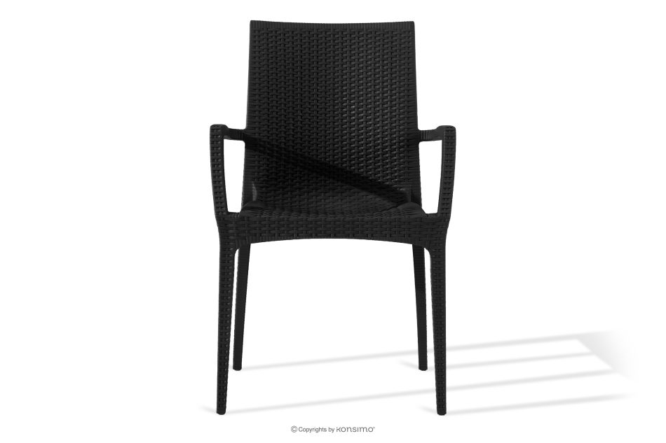 ETULI Moderner Gartenstuhl mit Armlehnen aus Polypropylen 2 tlg. anthrazit anthrazit - Foto 2