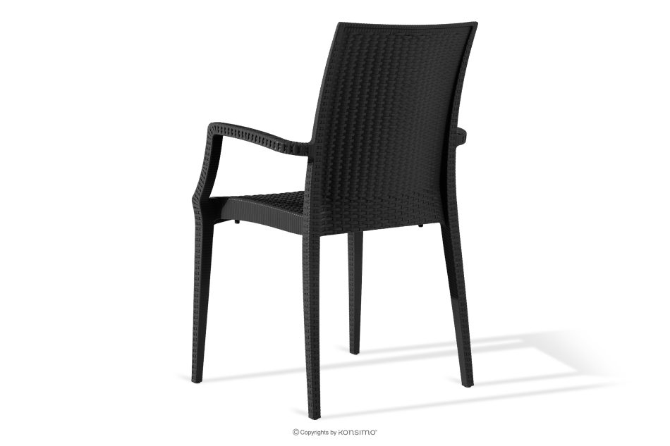 ETULI Moderner Gartenstuhl mit Armlehnen aus Polypropylen 2 tlg. anthrazit anthrazit - Foto 5