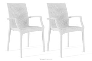 ETULI, https://konsimo.de/kollektion/etuli/ Moderner Gartenstuhl mit Armlehnen aus Polypropylen 2 tlg. weiß weiß - Foto