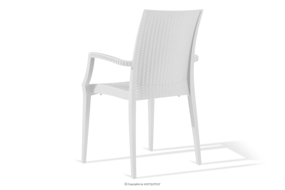ETULI Moderner Gartenstuhl mit Armlehnen aus Polypropylen 2 tlg. weiß weiß - Foto 5