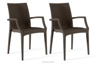 Moderner Gartenstuhl mit Armlehnen aus Polypropylen 2 tlg. braun