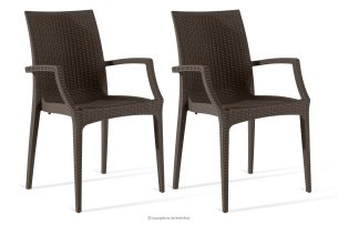 ETULI, https://konsimo.de/kollektion/etuli/ Moderner Gartenstuhl mit Armlehnen aus Polypropylen 2 tlg. braun braun - Foto