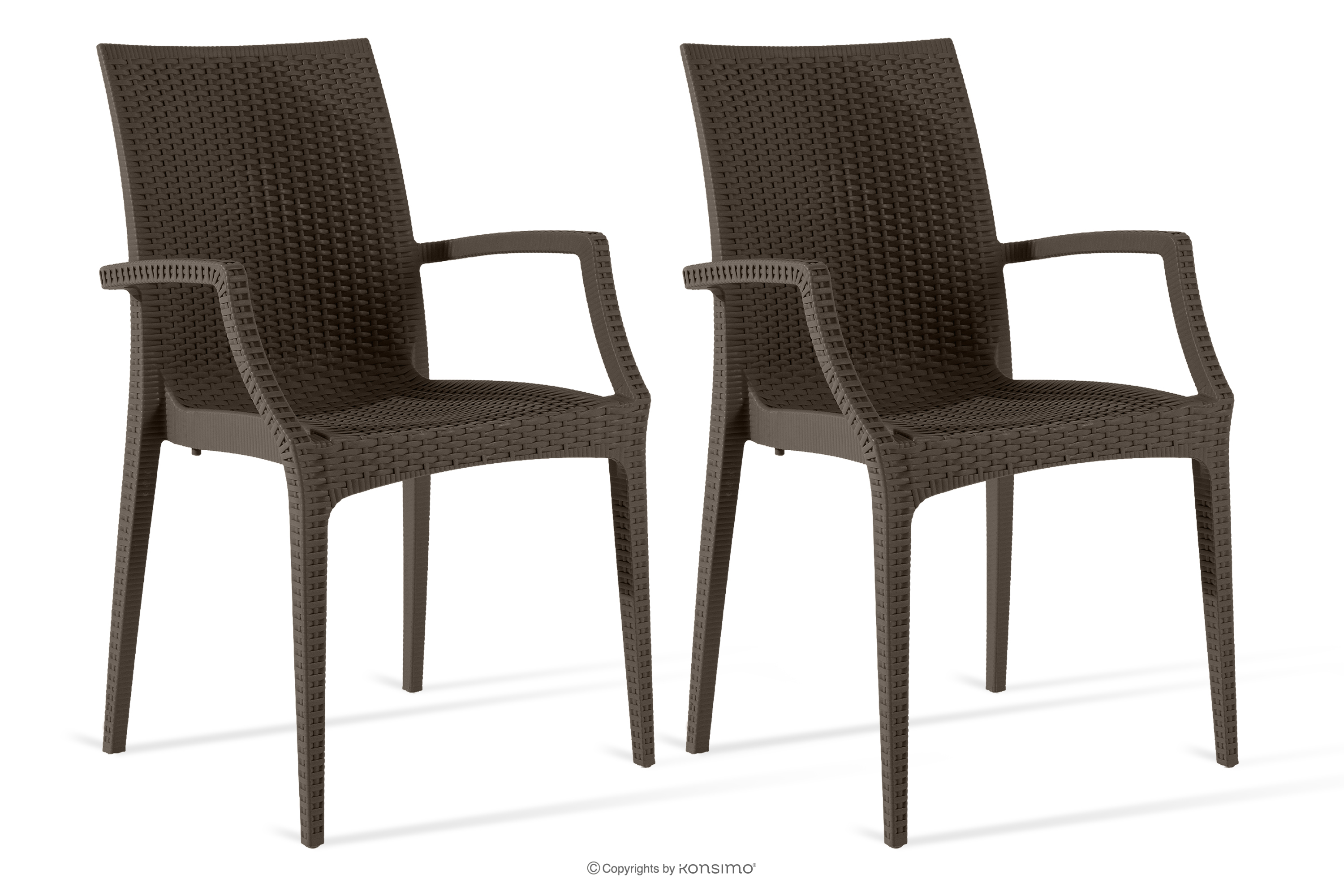 Moderner Gartenstuhl mit Armlehnen aus Polypropylen 2 tlg. braun ETULI