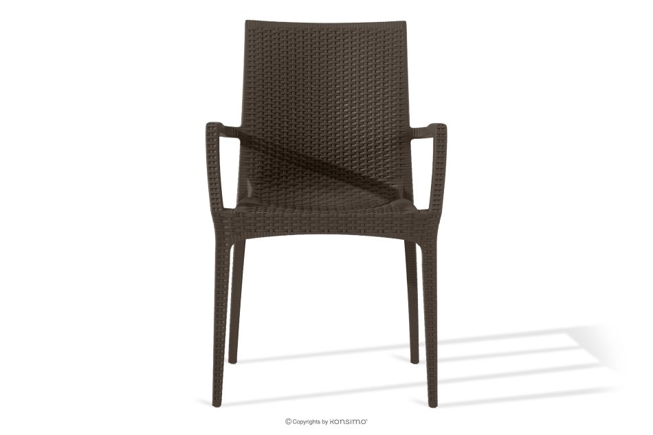 ETULI Moderner Gartenstuhl mit Armlehnen aus Polypropylen 2 tlg. braun braun - Foto 2