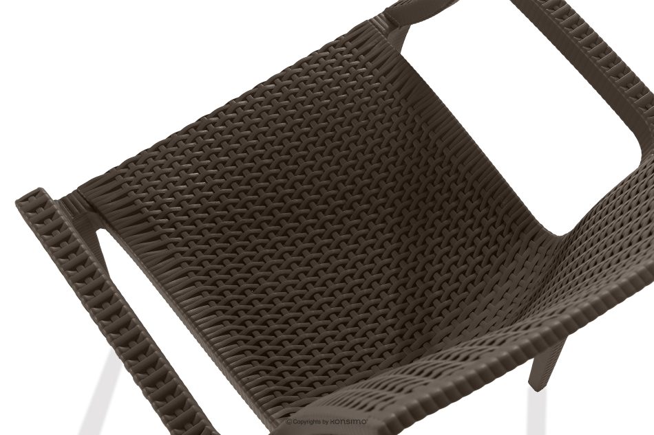 ETULI Moderner Gartenstuhl mit Armlehnen aus Polypropylen 2 tlg. braun braun - Foto 6