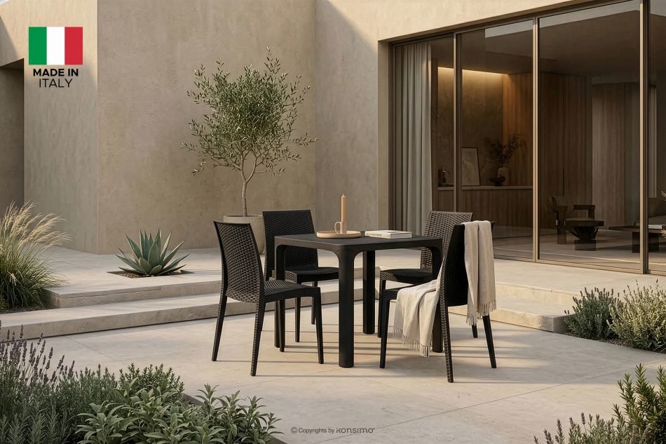 ETULI Moderner Gartenstuhl aus Polypropylen 4 tlg. anthrazit anthrazit - Foto 18